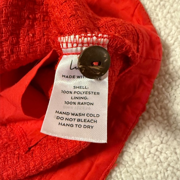 Lulu's Red Textured Sleeveless top with Button Front - Picture 10 of 11